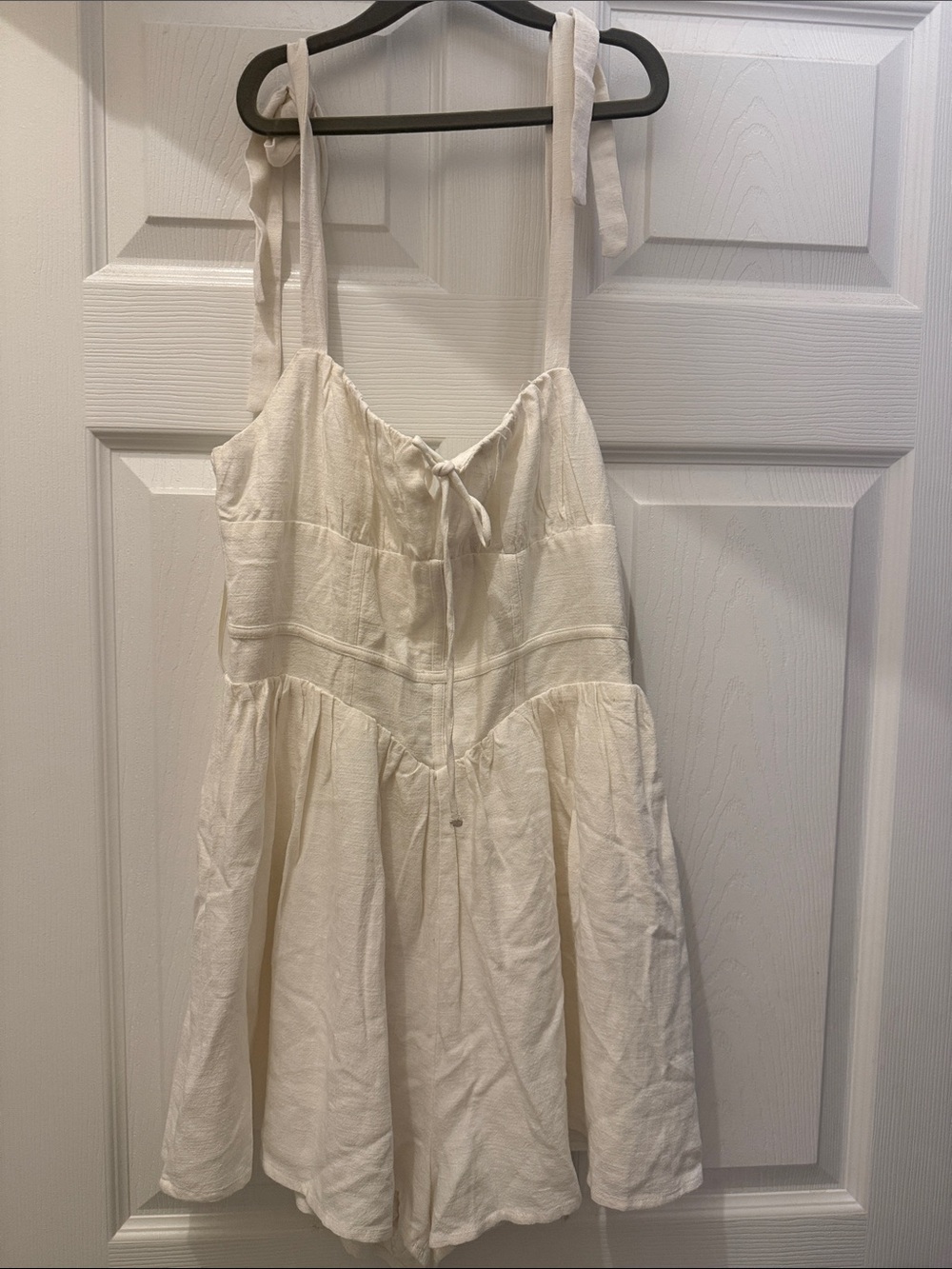 Princess Polly Cream Tie-Shoulder Romper